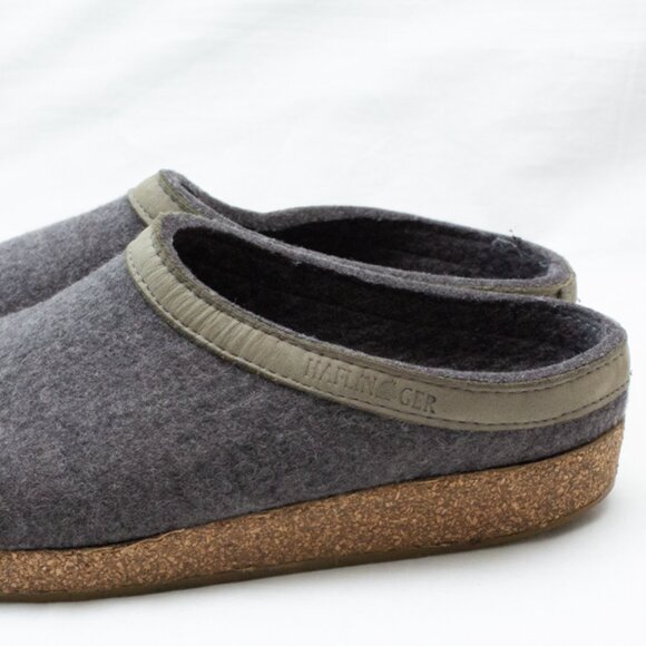 Haflinger Clogs Gray Felted Wool Grizzly Slippers Mules Slip On EU 39 US 8 Boho - Picture 9 of 10